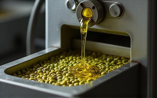 Olive oil press machine with olives